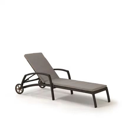 Шезлонг-лежак плетеный A35A2-W53 Brown с матрасом_1