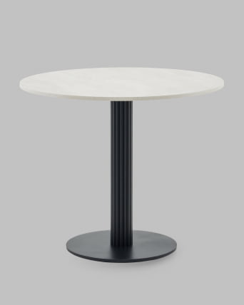 Стол круглый Фризбин D90 столешница марроканский камень основание латте_1