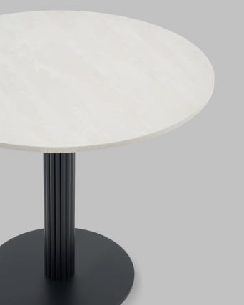 Стол круглый Фризбин D90 столешница марроканский камень основание латте_3