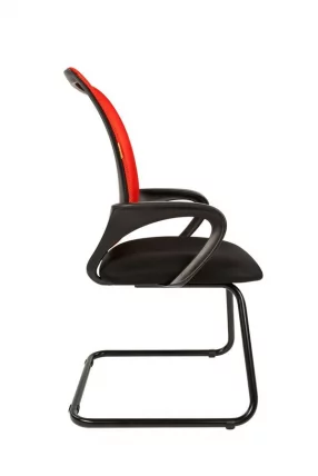 Кресло для посетителей Chairman 969 V сетка красная/ткань черная_2