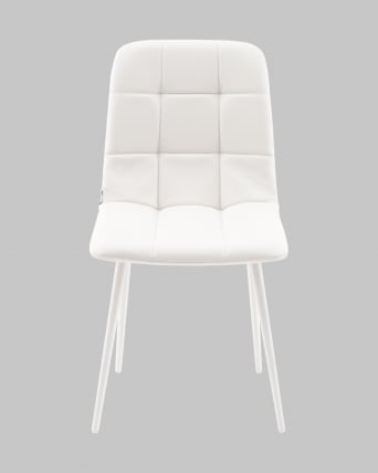 Стул Одди НЕВ экокожа белый белые ножки / NEW_2