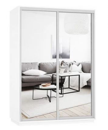 Шкаф-купе двухдверный Экспресс Дуо Экспенс 1600х2400h Белый снег_0