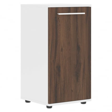 Шкаф колонка с глухой малой дверью ЕДИС ЕЛCС 42.1 Дуб Денвер темный Белый Белый / EDIS ELCS_0