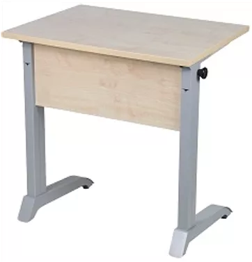 Парта одноместная с прямыми углами рост 6 Клен Танзау/Металл Серый_0