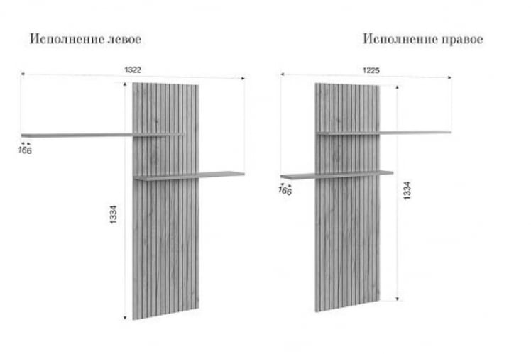 Надстройка (Полка) Моди MGM-04 дуб крафт золотой_2
