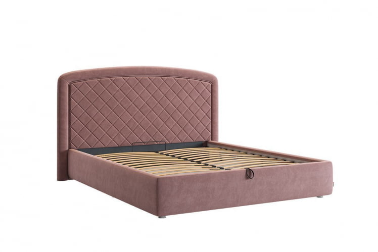 Кровать 1.6 Сильва 2 с подъем. механизмом ЗП.КМ1.6-18 пудра (велюр) / ZP.KM1.6-18_1
