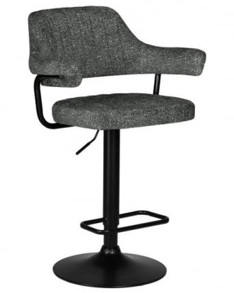 Стул барный ДОБРИН CХАРЛЙ БЛАCК (серый твид (ЛЕО11)) 2 шт / DOBRIN CHARLY BLACK (LEO11))_1