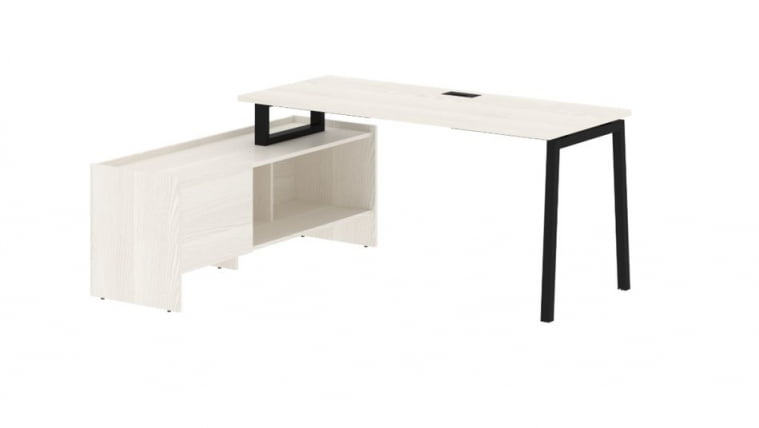 Стол с тумбой EDIS ELCT 17614 Ясень Траун Черный_0