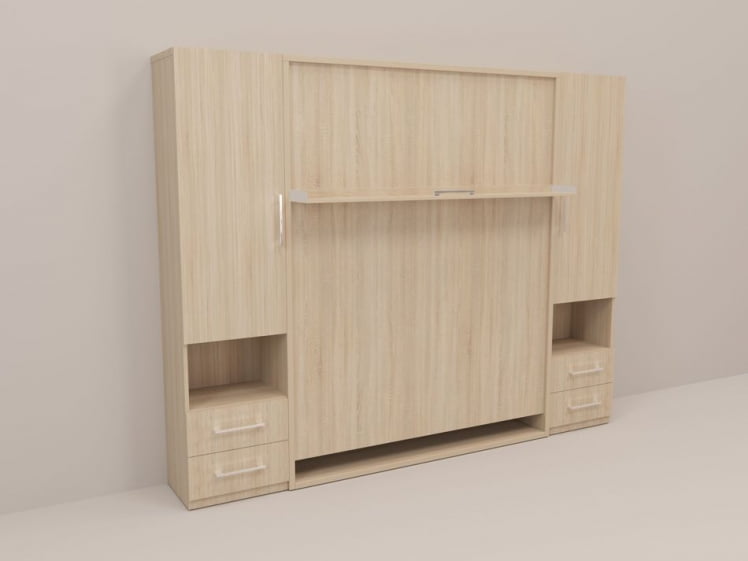 Кровать-трансформер Смарт 1 Ш+К+Ш 1400 Ясень шимо темный_0