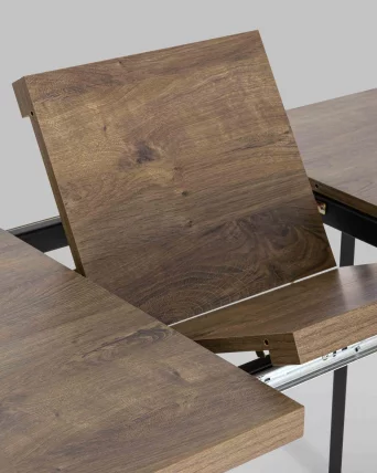 Стол обеденный раскладной Plain раскладной 116-158*74 Дуб Ка/черный_4