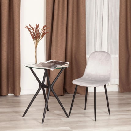 Стул BREEZE (mod. 4724) вельвет/металл, 44 х 53 х 87 см, Light grey (светло-серый) HLR14 / черный_8