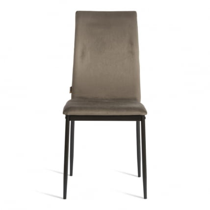 Стул CAPRI (mod. BC565-DC) металл, флок, 43 х 53 х 92 см, Dark grey (темно-серый) HLR24 / черный_1