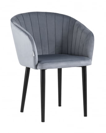 Стул с подлокотниками Нейтон велюр Серый_0