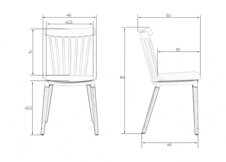 Стул обеденный ДОБРИН ТХЕО ножки светлый бук Белый В-02 / DOBRIN THEO W-02_13