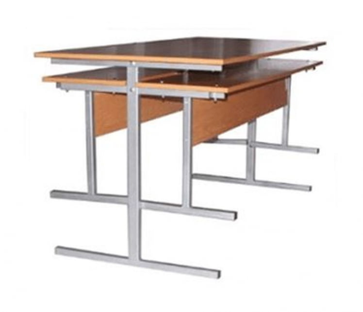 Стол обеденный универсальный с подвесами для 2 скамеек 1500х700 мм Пластик Серый камень лофт/Металл Светло-серый_1