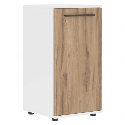 Шкаф колонка с глухой малой дверью ЕДИС ЕЛCС 42.1 Дуб Денвер светлый Мокко Белый / EDIS ELCS_0