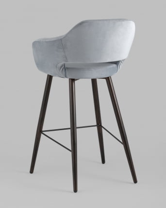 Стул барный Саймон Б велюр Серый_5