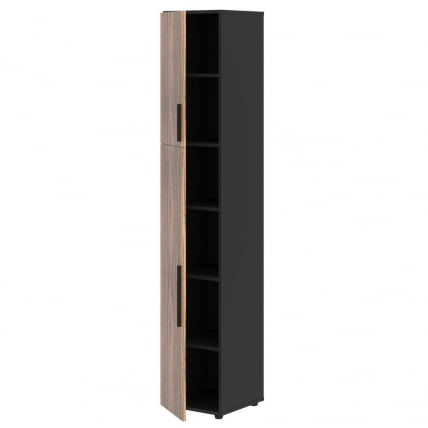 Шкаф-колонка с глухими малыми и средними дверьми (левый) VELION VENEER VRHCS 40.3 L Американский орех Яшма черная_3