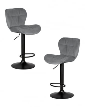 Стул барный DOBRIN BARNY BLACK (серый велюр (MJ9-75)) 2 шт_0