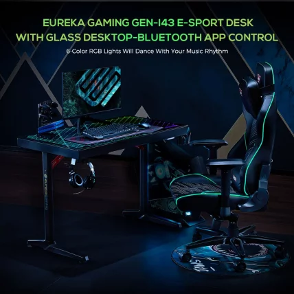 Геймерский стол с RGB подсветкой Eureka GTD-I43 Explorer Edition_1