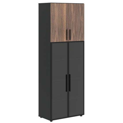 Шкаф комбинированный VELION VENEER VRHCS 80.2 Американский орех Яшма черная_2