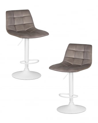 Стул барный DOBRIN TAILOR WHITE (серый велюр (MJ9-75)) 2 шт_0