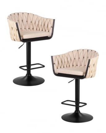 Стул барный DOBRIN LEON (бежевая ткань (LAR 275-1)) 2 шт_0