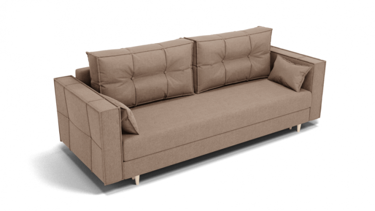 Диван Консул-1 НПБ (ЗР) Цвет фасада: Светло коричневый; Тип: Прямой; Материал фасада: Металл/Велюр_0