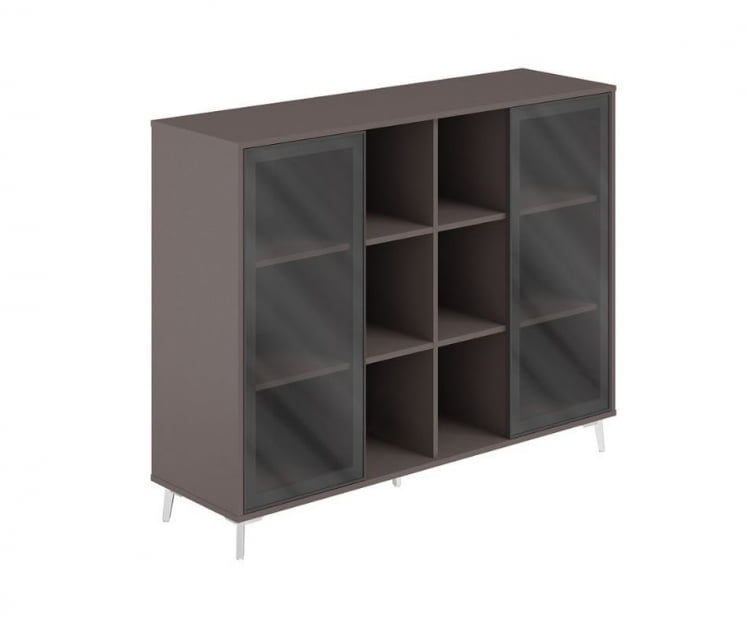 Шкаф средний с нишей (стекло) Сирио СР.323.ВФ.ВФ.ГЛБ Вольфрам / Sirio SR.323.WF.WF.GLB_0