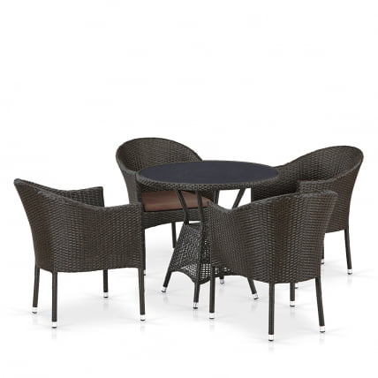 Комплект плетеной мебели T707ANS/Y350-W53 4Pcs Brown_0