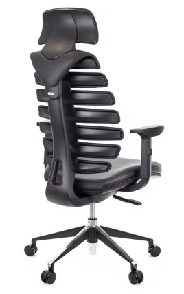 Эргономичное кресло Ergo Black кожа Черный_3