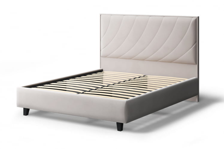 Кровать СОФИЯ 2000*1800мм (на опорах), велюр Бренди лайт 03 (бежевый), (б/основания, б/матраса)_1