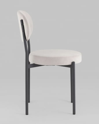 Стул Бриф SN велюр Светло-серый каркас антрацитовый муар_4