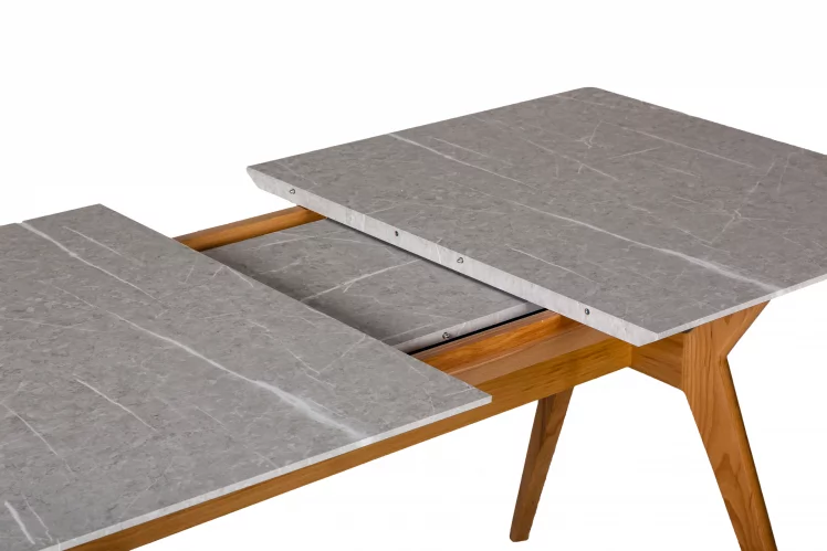 Стол раскладной Нарвик 120-160 БУК-Мрамор Бьянко_6