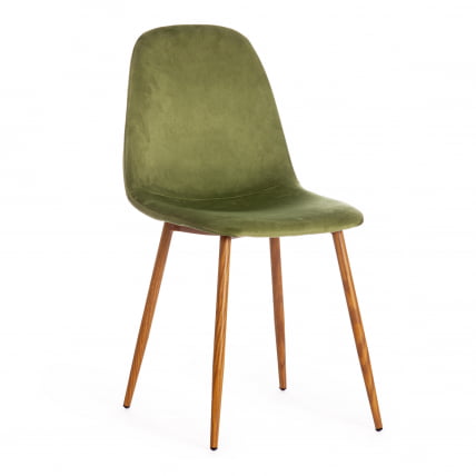 Стул BREEZE (mod. 4724) вельвет/металл, 44 х 53 х 87 см, Green (зеленый) HLR54 / натуральный_0