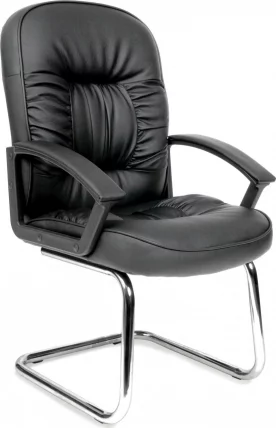 Кресло для посетителя CHAIRMAN 418V PVC Черный_0