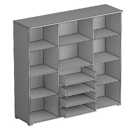 Комод 03 фасад глухой полки из лдсп Korsa Дуб Шамони_1