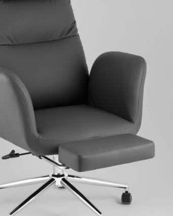 Кресло руководителя ТопЧаирс Солид НC с оттоманкой серый / TopChairs Solid NC_9