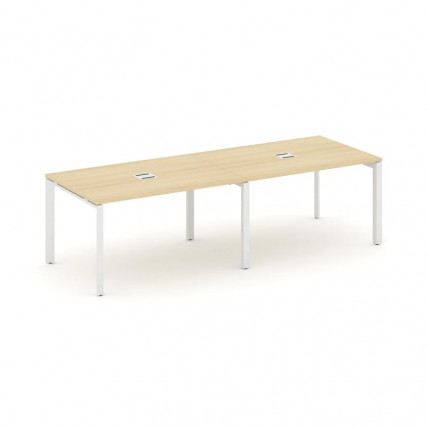 Стол переговорный Стайл Проджект СН-59П.СПРГ-012 Акация Лорка/Металл Белый 2360*980*750 / SN-59P.SPRG-012_0