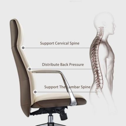 Эргономичное кресло руководителя Eureka OC08-OW, белое_6