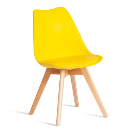 Стул TULIP (mod. 73-1) дерево/пластик/экокожа, 47,5x55x80 см, Желтый (Yellow)_0