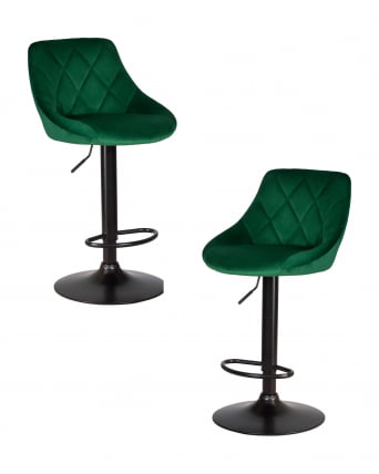 Стул барный DOBRIN LOGAN BLACK (зеленый велюр (MJ9-88)) 2 шт_0