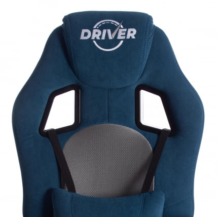 Кресло DRIVER (22) флок/ткань, синий/серый, 32/TW-12_6