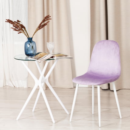 Стул BREEZE (mod. 4724) вельвет/металл, 44 х 53 х 87 см, Light lavander (светло-лавандовый) HLR26 / белый_8