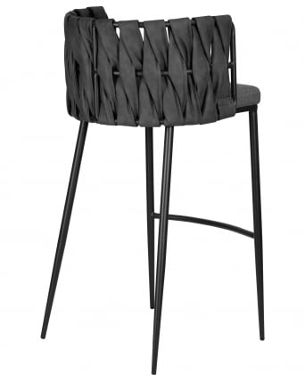 Стул барный DOBRIN AMELIA (серая ткань (F-48), темно-серый винтажный PU (MF-12))_3