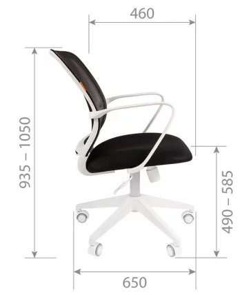 Кресло для оператора CХАИРМАН 698 белый пластик (вхите) Оранжевое / CHAIRMAN (white)_4