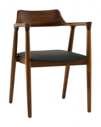 Стул Вудримини каркас дерево цвет темный орех экокожа черный_0