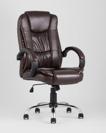 Компьютерное кресло ТопЧаирс Атлант экокожа Коричневое / TopChairs Atlant_1