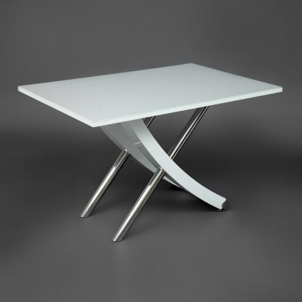 Стол ARNO (mod.EDT-H016) мдф high gloss, закаленное стекло, металл, 120х80х75см, Белый (White)_2