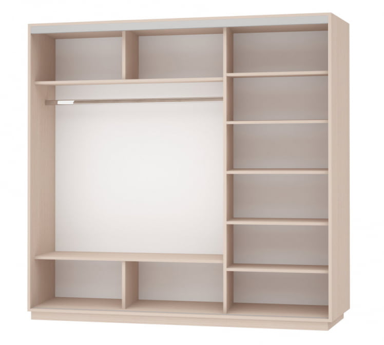 Шкаф-купе трехдверный Экспресс Трио Элемент 1800х2400h Дуб молочный_1